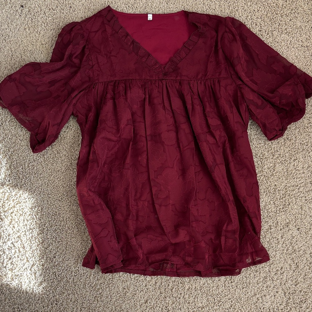 Elegant Burgundy Women's Top
